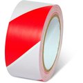 Global Industrial Striped Hazard Warning Tape, 2W x 108'L, 5 Mil, Red/White, 1 Roll 670651RW